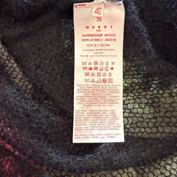MARNI flower-patch mohair open-knit sweater Size 38 IT, S/XS US NEW - Picture 16 of 16